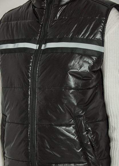 Zip-Up Puffer Vest | Black