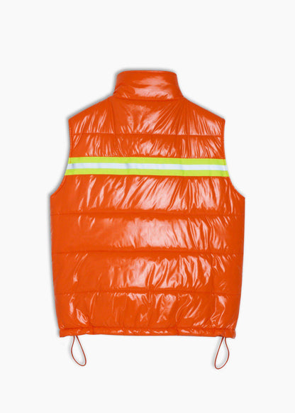 Zip-Up Puffer Vest | Orange