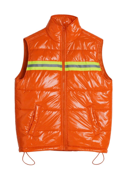 Zip-Up Puffer Vest | Orange