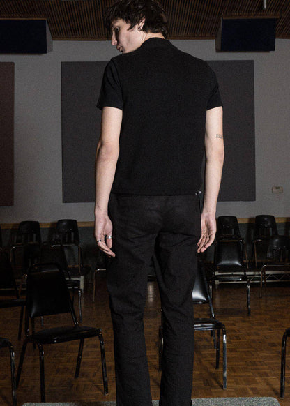 Sweater Utility Vest With Bellow Pockets | Black