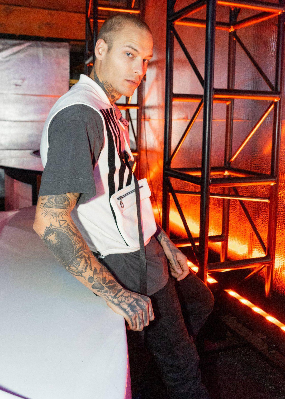Sweater Utility Vest w/ Bellow Pockets | Off White
