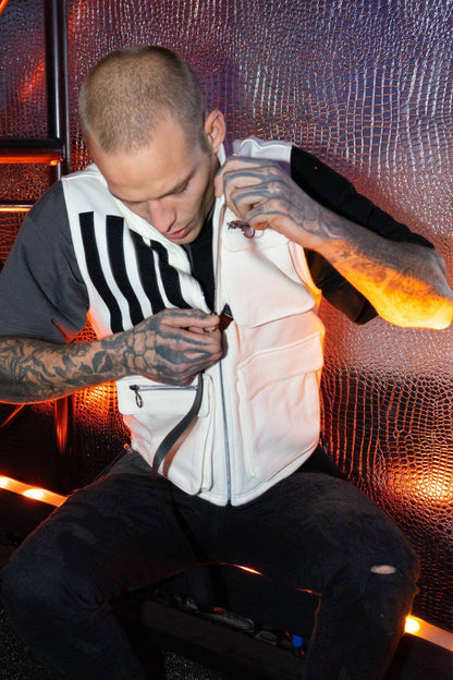 Sweater Utility Vest w/ Bellow Pockets | Off White