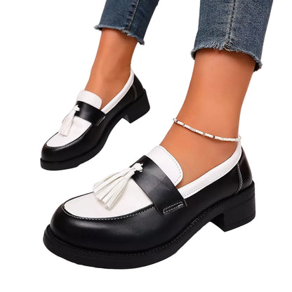 Round Toe Block Heels Loafers
