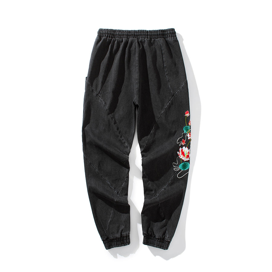 Flowers Embroidery Joggers