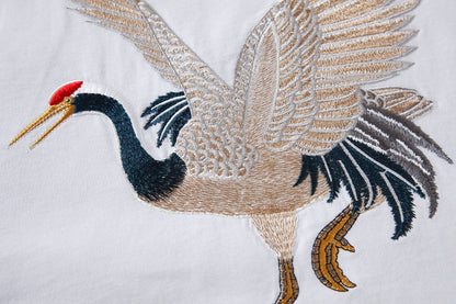 Flying Crane Embroidery Tee