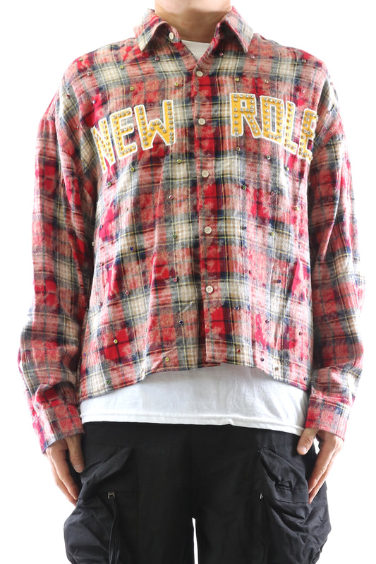 Long Sleeve Washed Flannel Crop Top Button Down Shirt