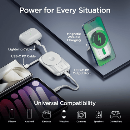 HyperGear Mag Grip Go 5000mAh Wireless Power Bank