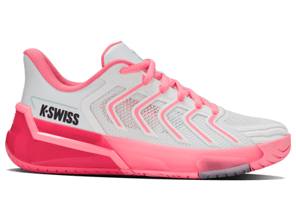 K-Swiss Women's Ultrashot 4 Court Shoes – White/Neon Pastel Pink/Hot Neon Pink