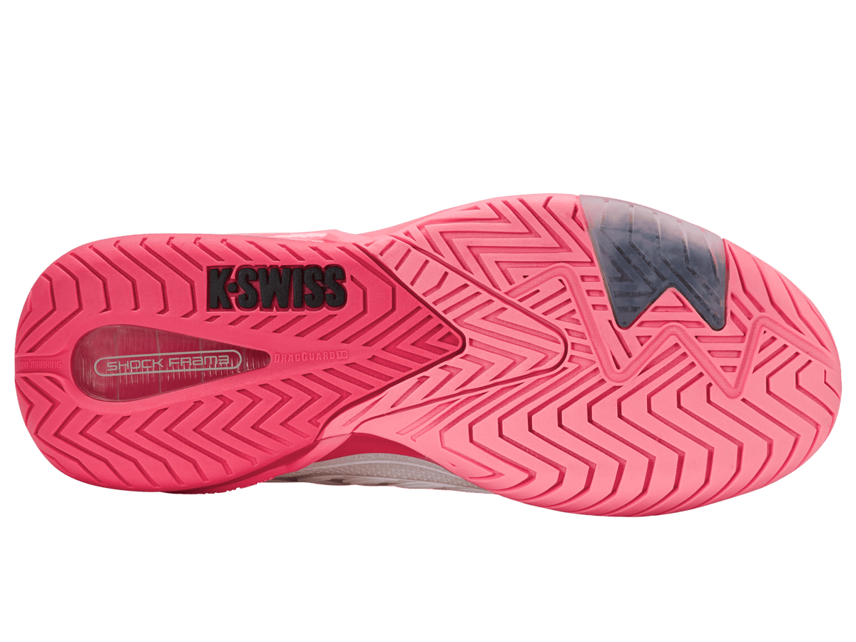 K-Swiss Women's Ultrashot 4 Court Shoes – White/Neon Pastel Pink/Hot Neon Pink