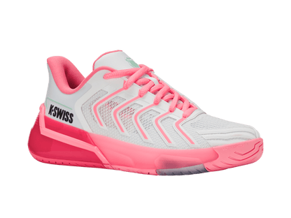 K-Swiss Women's Ultrashot 4 Court Shoes – White/Neon Pastel Pink/Hot Neon Pink
