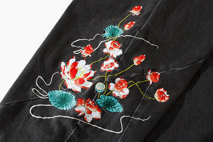 Flowers Embroidery Joggers