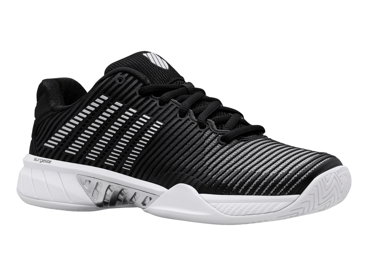 K-Swiss Women's Hypercourt Express 2 Tennis Shoes – Black/White/Silver