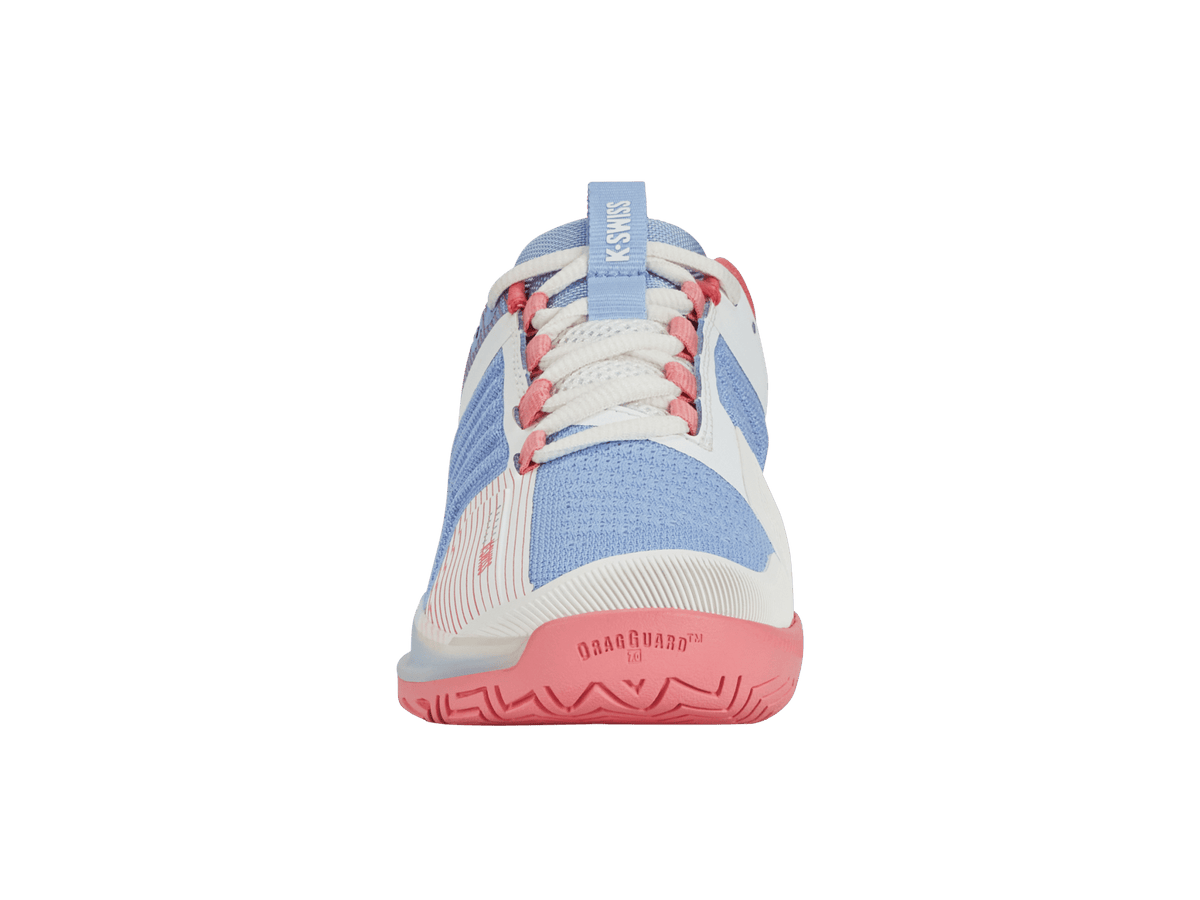 K-Swiss Women's Ultrashot 3 Court Shoes – Bright White/Open Air/Strawberry Ice