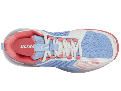 K-Swiss Women's Ultrashot 3 Court Shoes – Bright White/Open Air/Strawberry Ice