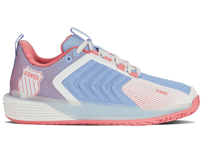 K-Swiss Women's Ultrashot 3 Court Shoes – Bright White/Open Air/Strawberry Ice