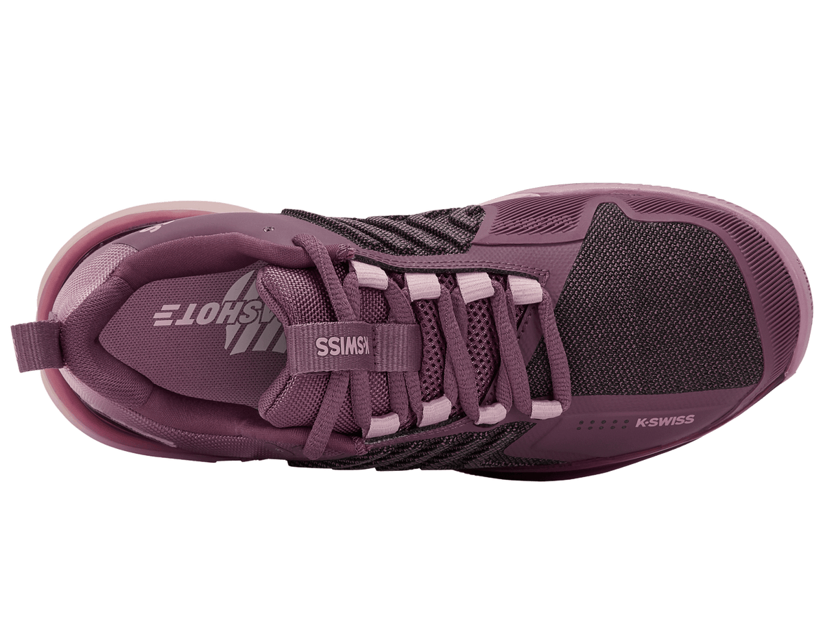 K-Swiss Women's Ultrashot 3 Court Shoes – Grape Nectar/Cameo Pink