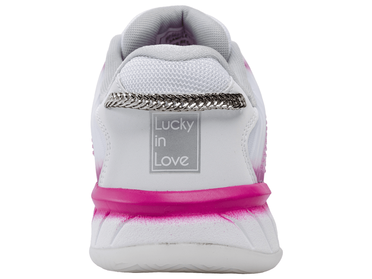 K-Swiss Women's Hypercourt Express 2 Lucky in Love Court Shoes – White/Mulberry/Silver