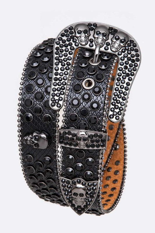 Crystal Statement Skull Belt