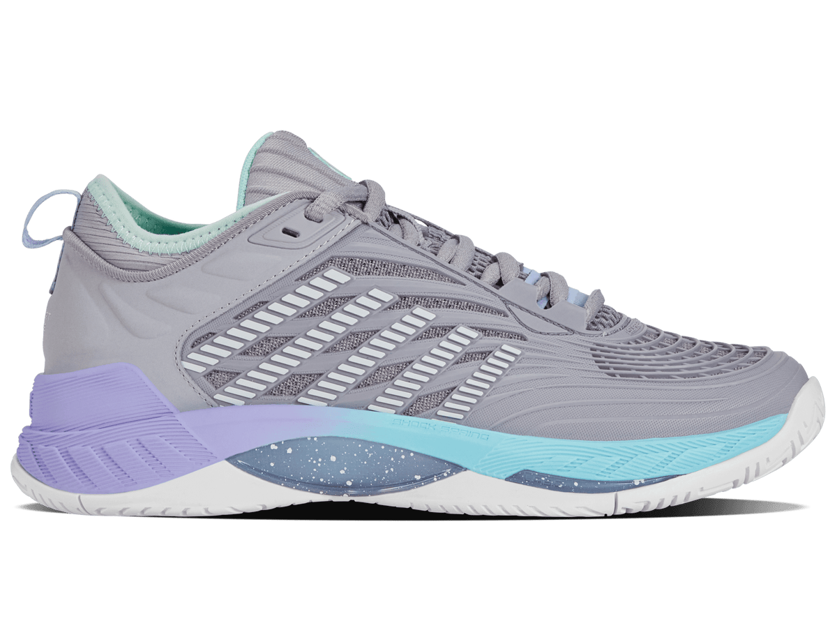 K-Swiss Women's Hypercourt Supreme 2 Court Shoes – Lilac Gray/Nimbus Cloud/Neon Purple
