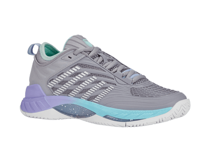 K-Swiss Women's Hypercourt Supreme 2 Court Shoes – Lilac Gray/Nimbus Cloud/Neon Purple