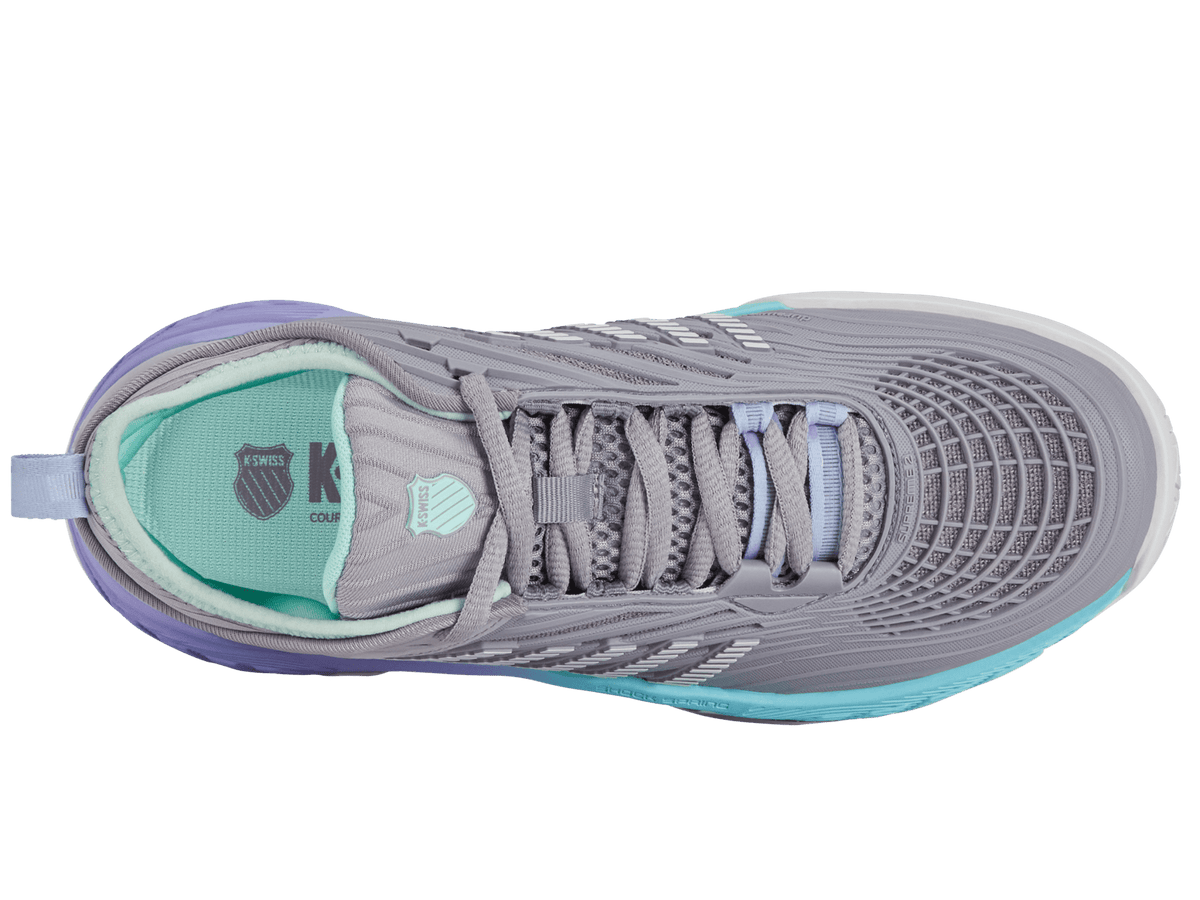 K-Swiss Women's Hypercourt Supreme 2 Court Shoes – Lilac Gray/Nimbus Cloud/Neon Purple