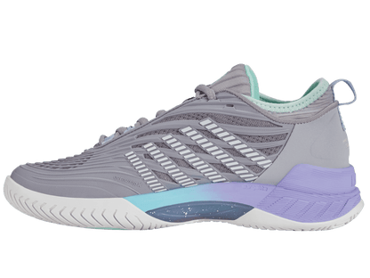 K-Swiss Women's Hypercourt Supreme 2 Court Shoes – Lilac Gray/Nimbus Cloud/Neon Purple