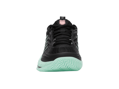 K-Swiss Women's Hypercourt Supreme 2 Court Shoes – Black/Neon Mint