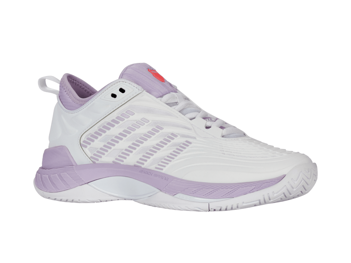 K-Swiss Women's Hypercourt Supreme 2 Court Shoes – White/Orchid Petal/Neon Blaze