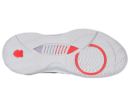 K-Swiss Women's Hypercourt Supreme 2 Court Shoes – White/Orchid Petal/Neon Blaze