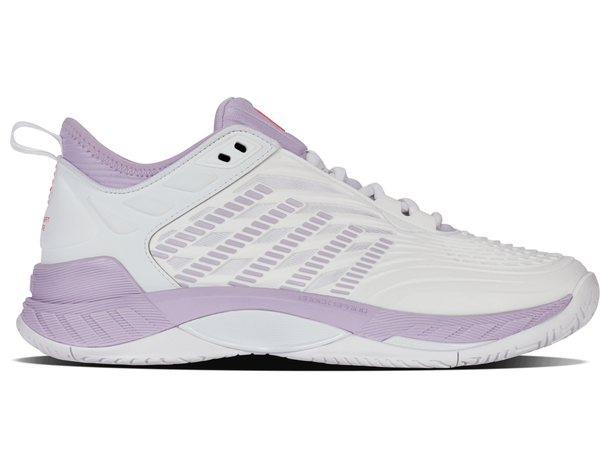 K-Swiss Women's Hypercourt Supreme 2 Court Shoes – White/Orchid Petal/Neon Blaze