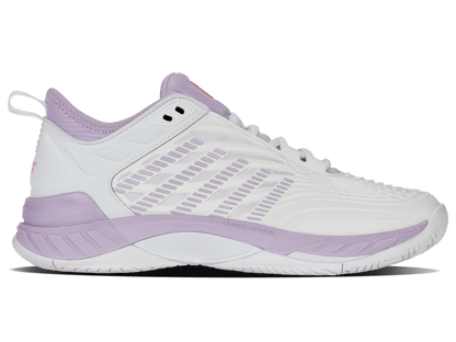 K-Swiss Women's Hypercourt Supreme 2 Court Shoes – White/Orchid Petal/Neon Blaze