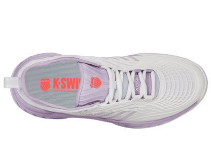 K-Swiss Women's Hypercourt Supreme 2 Court Shoes – White/Orchid Petal/Neon Blaze