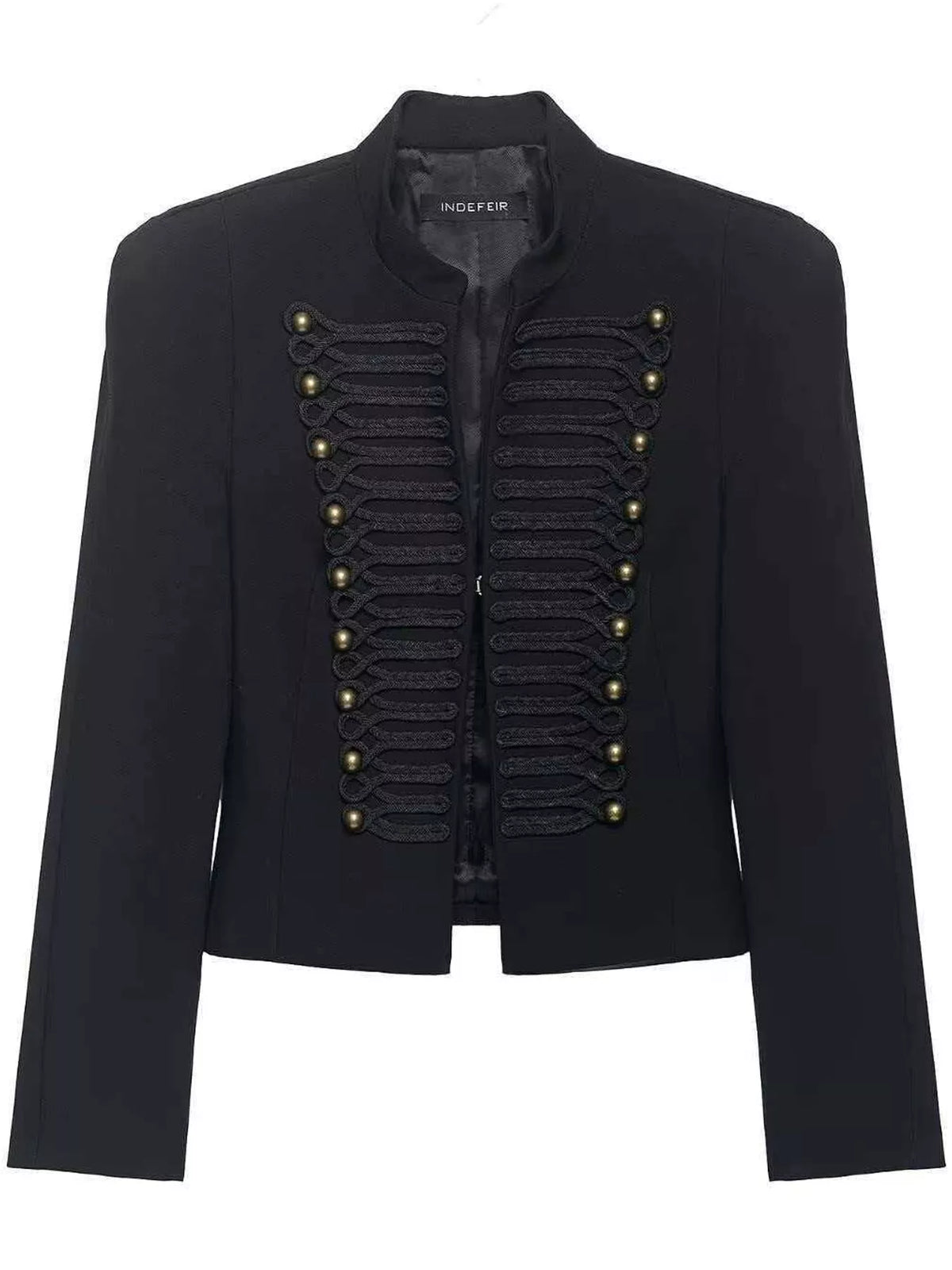Decorative Button Cropped Jacket