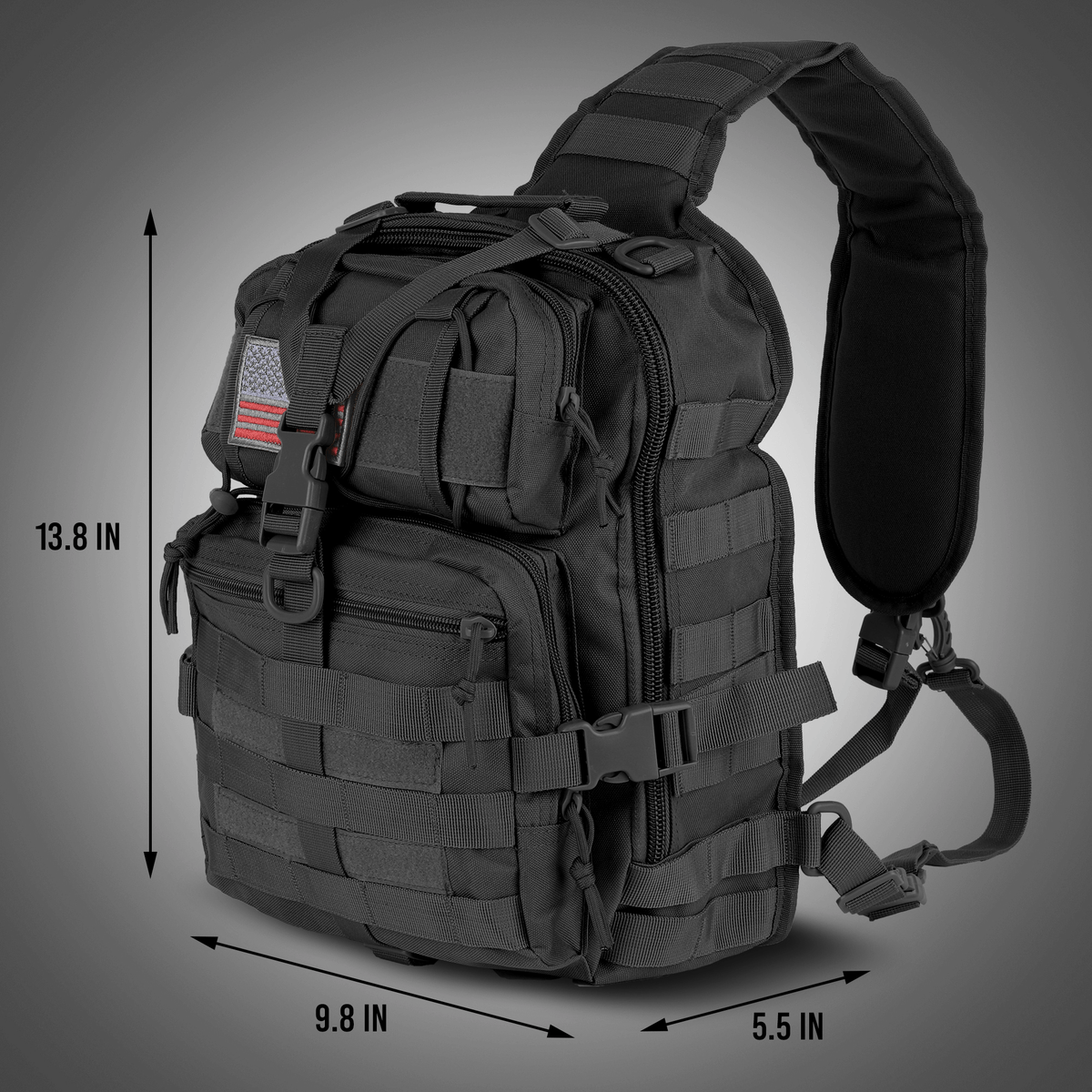 Tactical 14L Range Sling Bag Backpack with Adjustable Strap