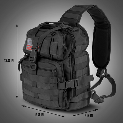Tactical 14L Range Sling Bag Backpack with Adjustable Strap