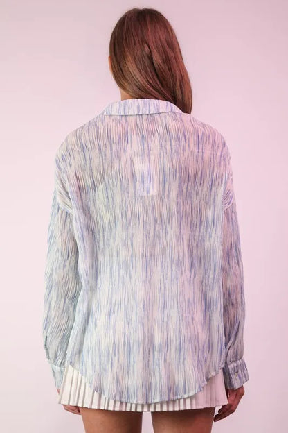 Oversized Printed Button Up Shirt.