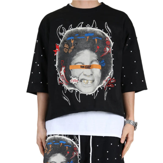 Proco SN/ Jersey 3/4 Sleeve Crop Top Tee