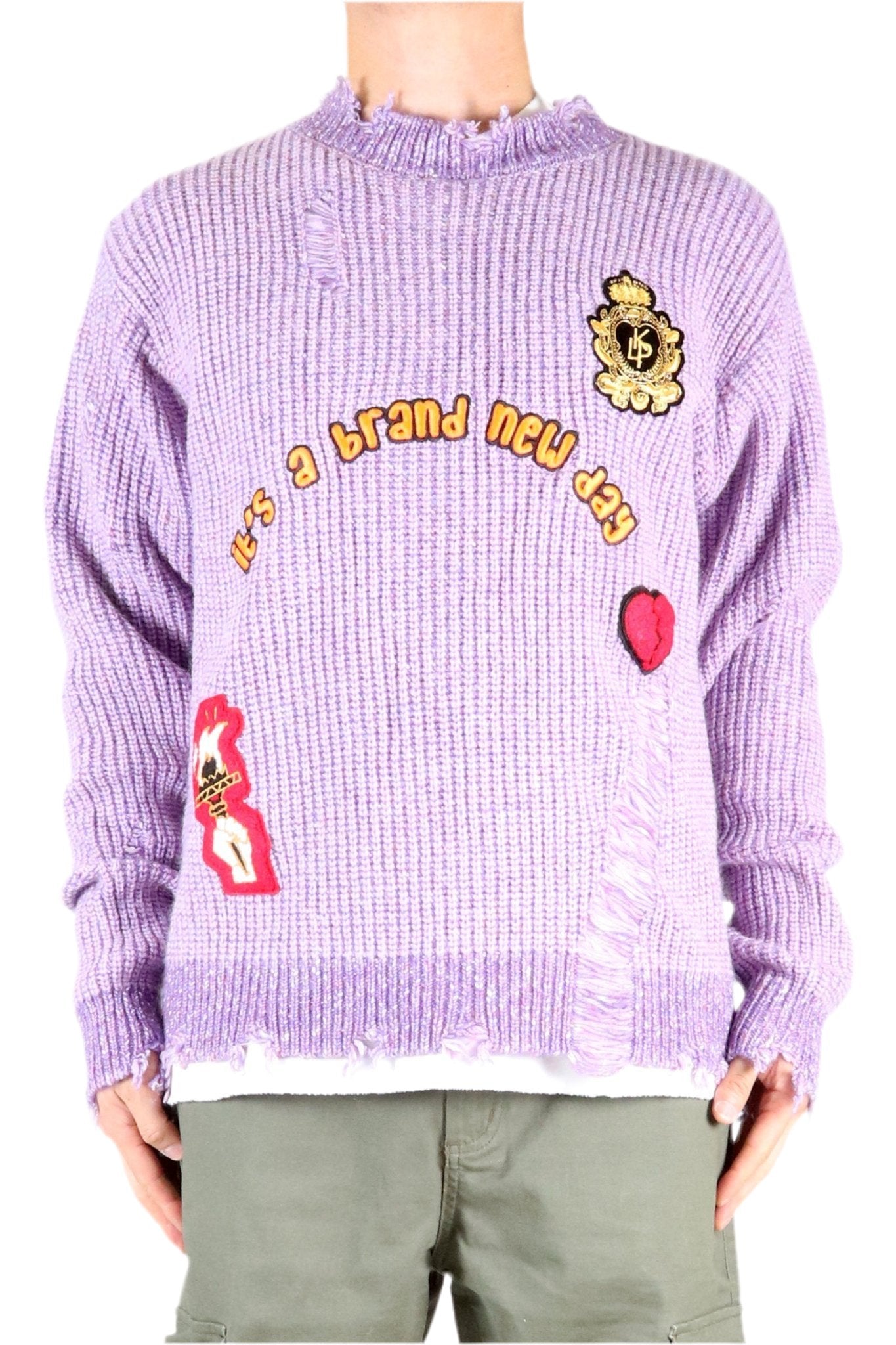 Rodri Heavy Gauge Ripped Knit Sweater