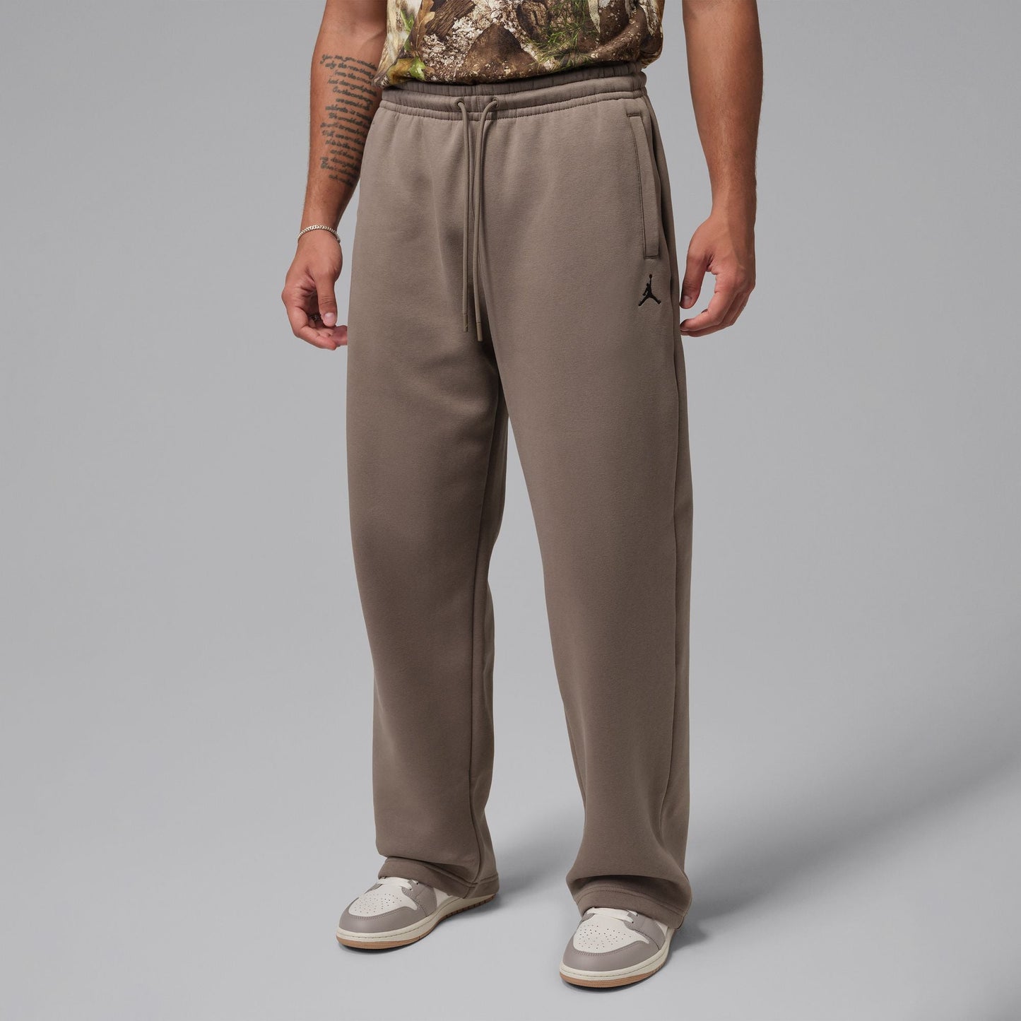 Oversized Open Hem Sweatpants | Olive Grey