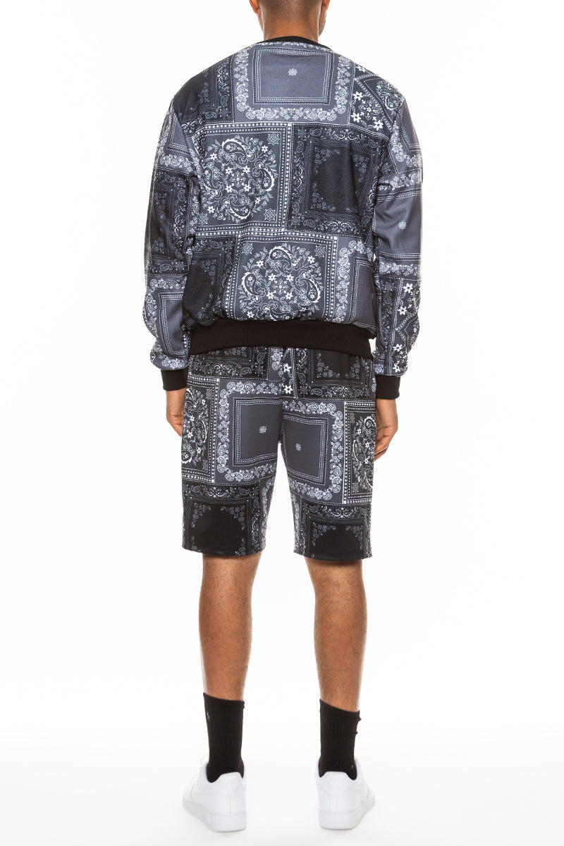 Paisley All Over Print Crew Set