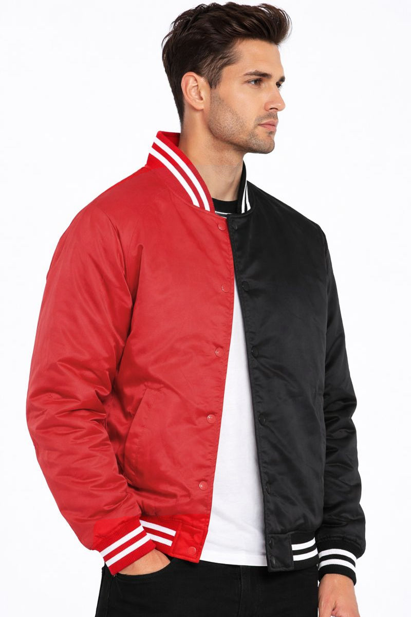 Two Tone Varsity Bomber Jacket