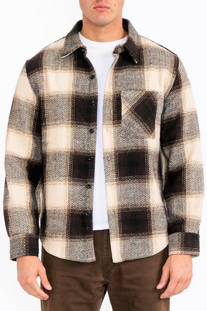 Wool Blend Flannel Shacket