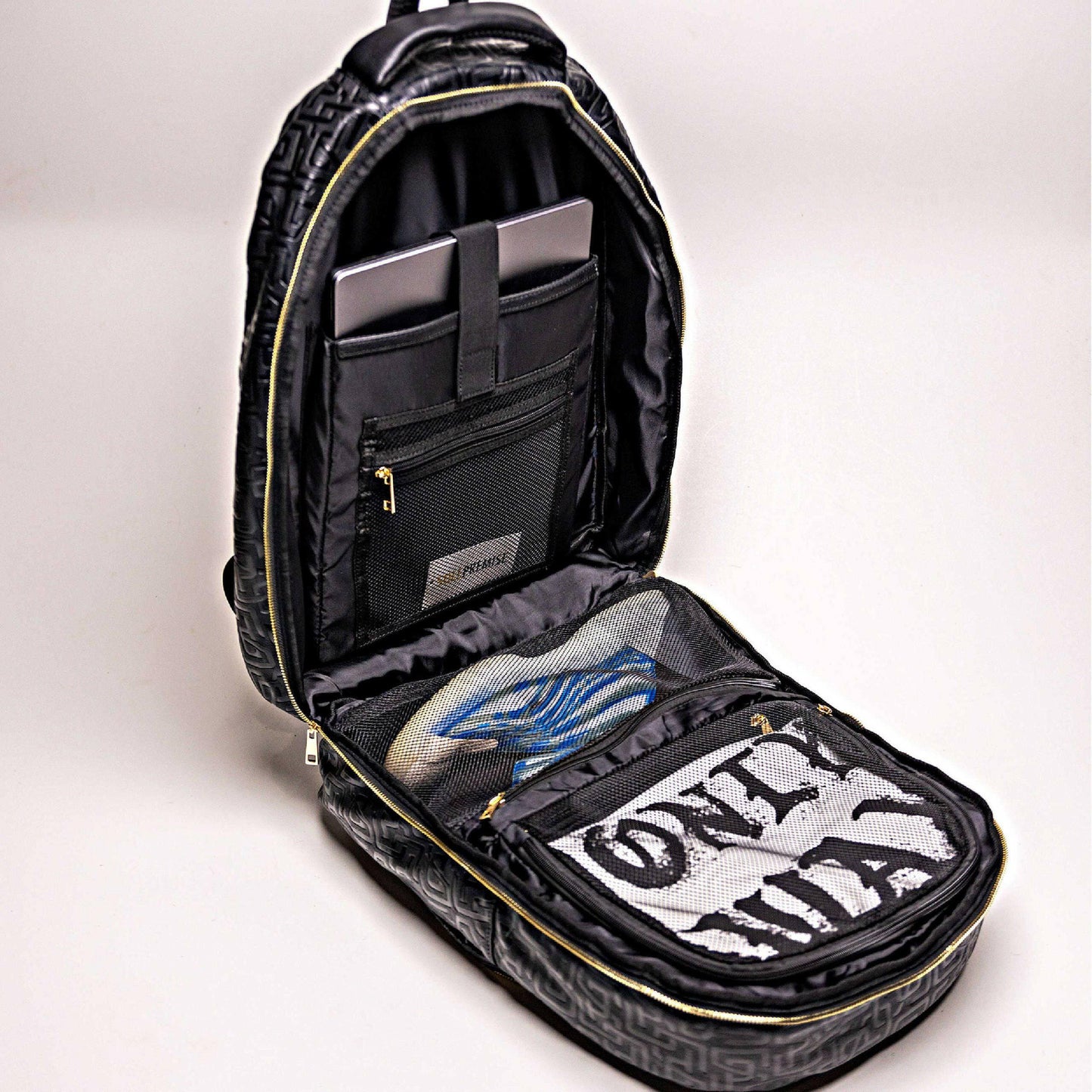 Black Monogram Leather Daily Commuter Bag