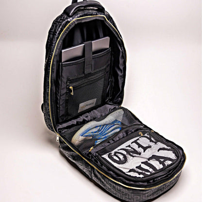 Black Monogram Leather Daily Commuter Bag