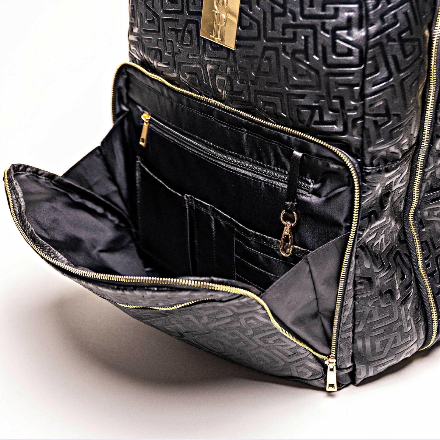 Black Monogram Leather Daily Commuter Bag