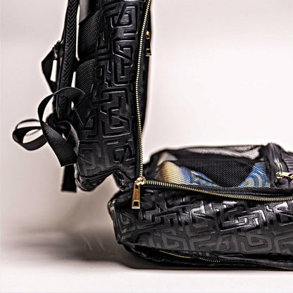Black Monogram Leather Daily Commuter Bag