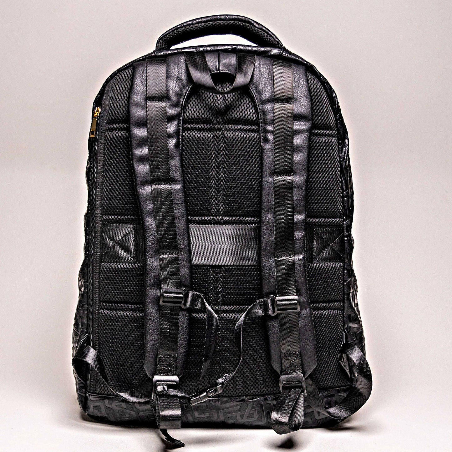Black Monogram Leather Daily Commuter Bag