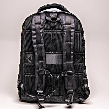 Black Monogram Leather Daily Commuter Bag