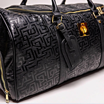 Black Monogram Leather Duffle Bag