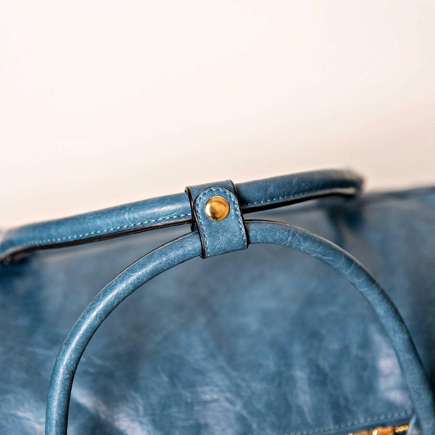 Blue Tumbled Luciano Leather Duffle